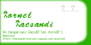 kornel kacsandi business card